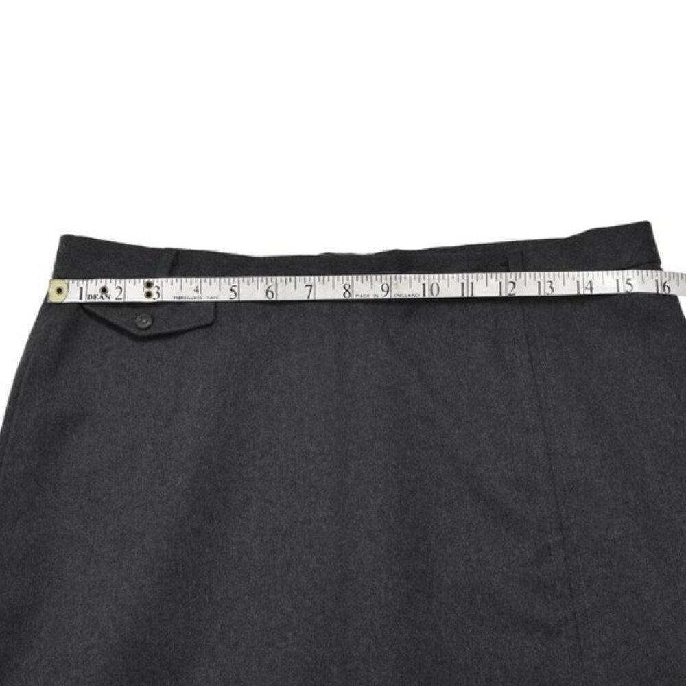 Vintage Allure Wool Grey Midi Skirt Pencil Front Slit Size Medium - Picture 8 of 10